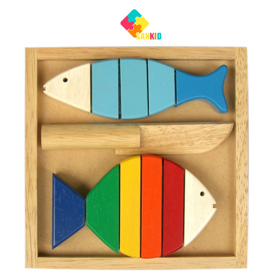 Bộ cắt 2 cá - Đồ chơi gỗ Winwintoys