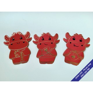 Set Lì xì Trâu đỏ 3D - Siêu dễ thương