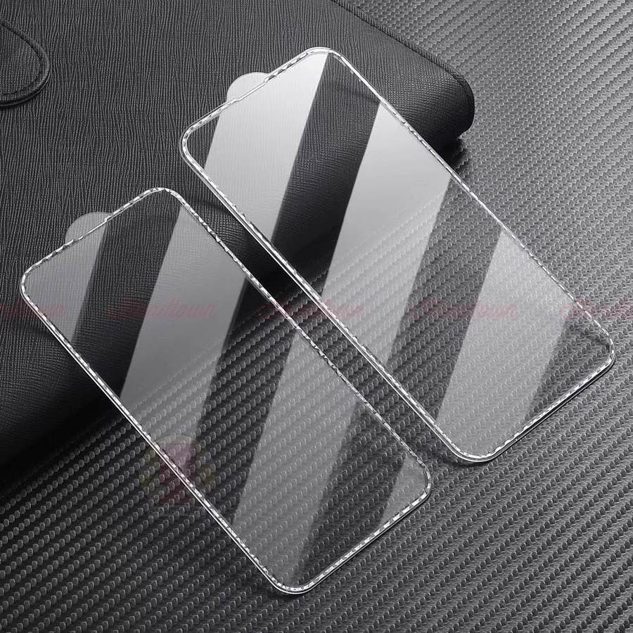 Cường Lực IP 13 12 11 Pro ProMax Mini Viền Tinh Thể Kim Cương Thời Trang Trí Màn Hình X XR XS 6 Plus 7 8 SE ChốngVân