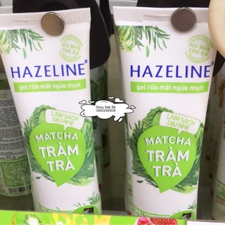 Sữa rửa mặt dạng gel matcha tràm trà ngừa mụn dịu nhẹ hazeline 100gr, 50g