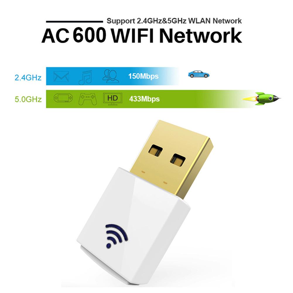 Bộ chuyển đổi wifi USB 5ghz mini 600mbps 802.11ac Bộ thu wifi băng tần kép USB Ethernet Adapter Card mạng | BigBuy360 - bigbuy360.vn