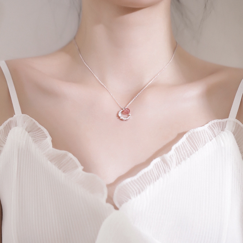 Vòng cổ Mạ Bạc Mặt Hình Sư Tử Đính Đá Pha Lê