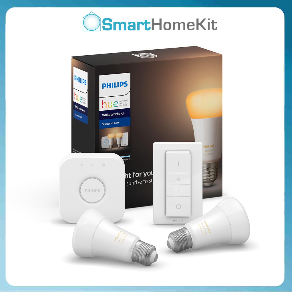 Bộ 2 Bóng Đèn Philips Hue White Ambiance Starter Kit E27 9W - Ánh sáng vàng - trắng