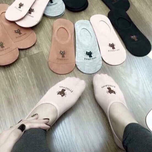 Sét 10 Đôi Tất Hài Nữ Hình Mèo Chất cotton
