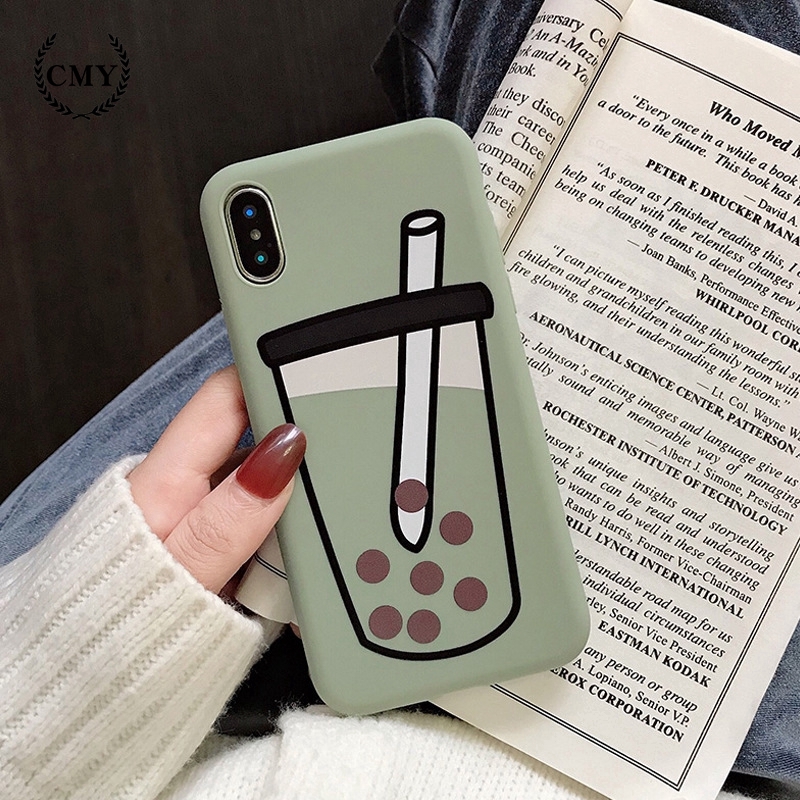 Ốp điện thoại in hình ly trà sữa trân châu cho iPhone11/11Pro 11pro Max X XR XS XS MAX 6 7 8 plus SE | BigBuy360 - bigbuy360.vn