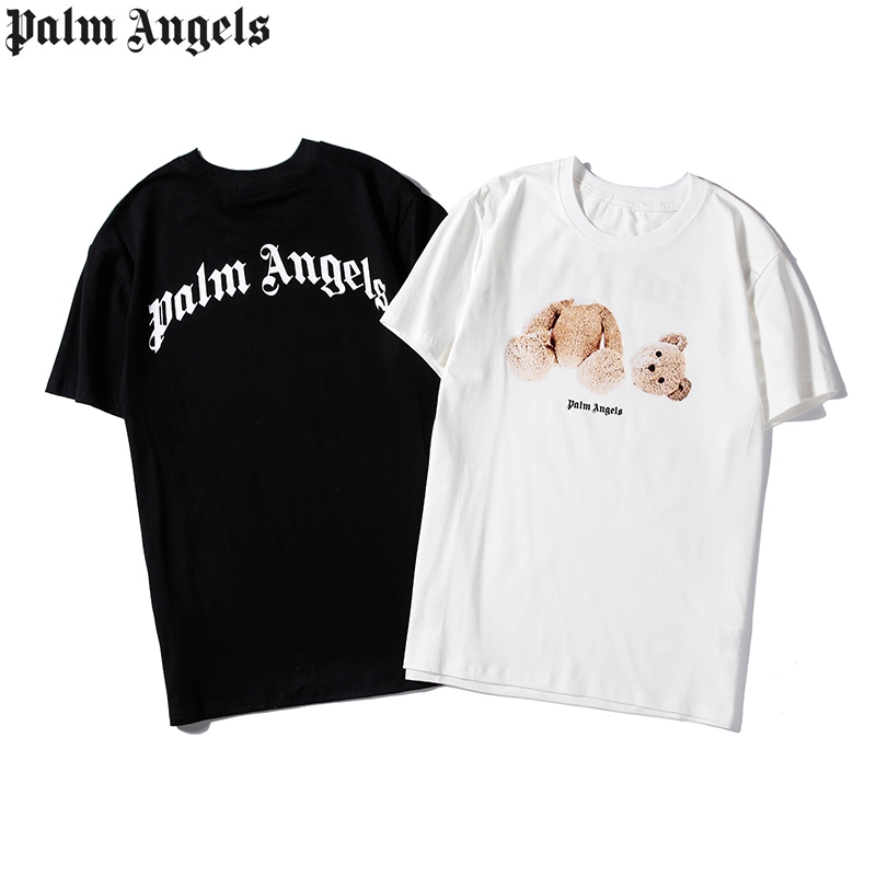 Áo thun tay ngắn họa tiết Palm Angels phong cách Unisex