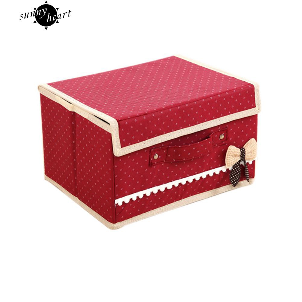 Giỏ vải không dệt họa tiết chấm bi xinh xắn