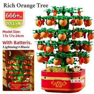 (CÓ SẴN) đồ chơi lắp ráp Sembo 601145 mô hình cây Bon Sai cây quất ngày tết có đèn và nhạc mẫu mới nhất 2021