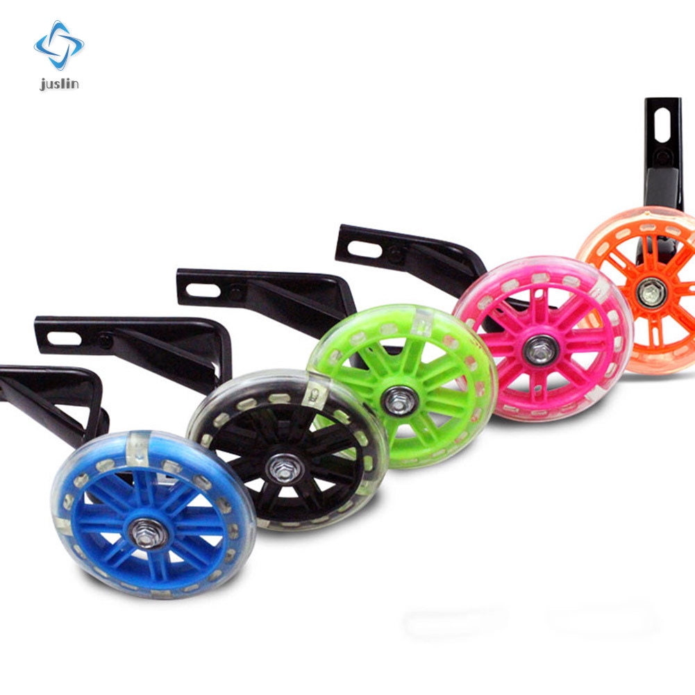 1 pair of children's bicycle wheels with LED lights, silent auxiliary wheels, protective wheels, balance wheels, baby carriage accessories