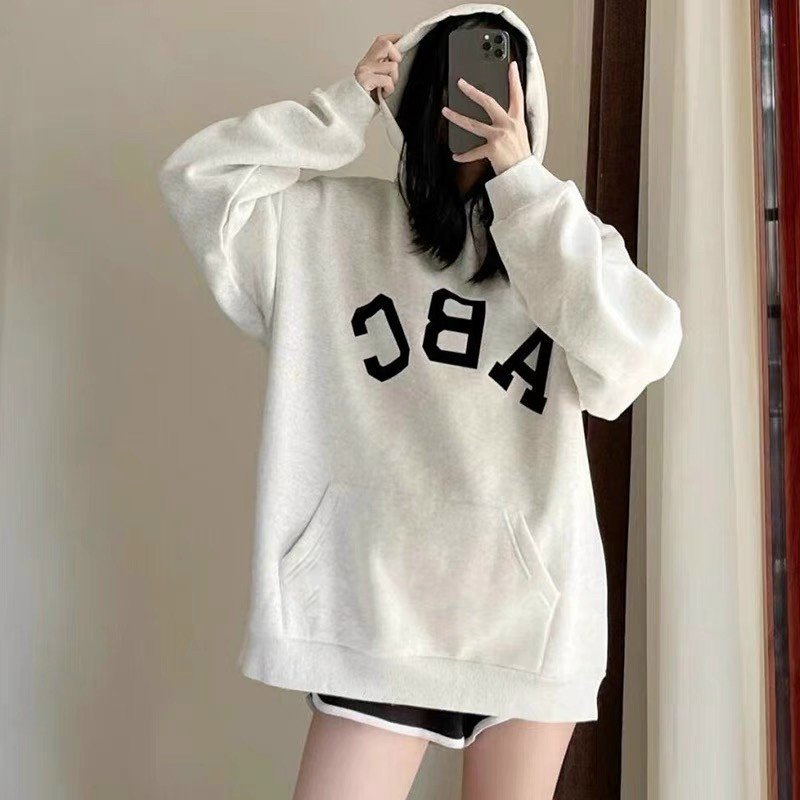Áo khoác Hoodie  From Rộng Thêu Chữ Cái A B C Phối Màu Tương Phản Cá Tính TP119