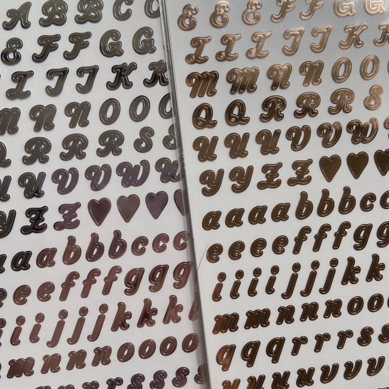 [DAISO HÀN] Sticker chữ Alohabet decor sách vở, toploader