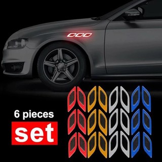 Bộ 6 miếng decal phản quang dán xe ô tô