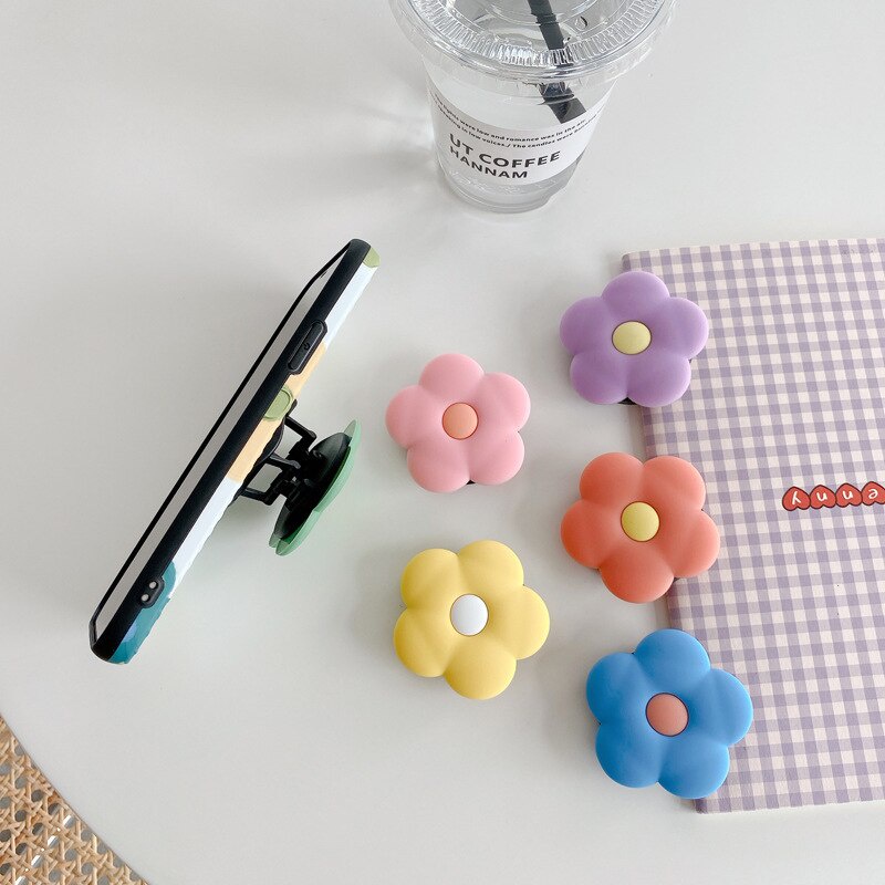 Ốp điện thoại silicon mềm có giá đỡ hình hoa 3D cho iPhone Samsung Xiaomi Huawei