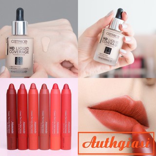 [Combo Makeup] Kem nền kiềm dầu Catrice HD 24h Liquid Coverage Foundation + Son bút chì Mamonde Creamy Tint Color Balm