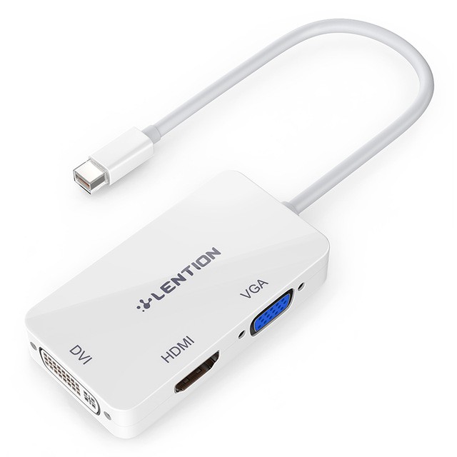 Cáp chuyển đổi Mini DisplayPort to VGA/DVI/HDMI 3 in 1 Adapter chính hãng Lention