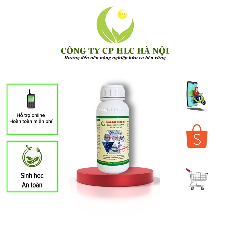 THUỐC TRỪ NẤM BỆNH NANO BẠC ĐỒNG 500ML - ĐẶC TRỊ VI KHUẨN, NẤM BỆNH HẠI CÂY TRỒNG, HOA, CÂY CẢNH, RAU MÀU, KHÔNG ĐỘC HẠI