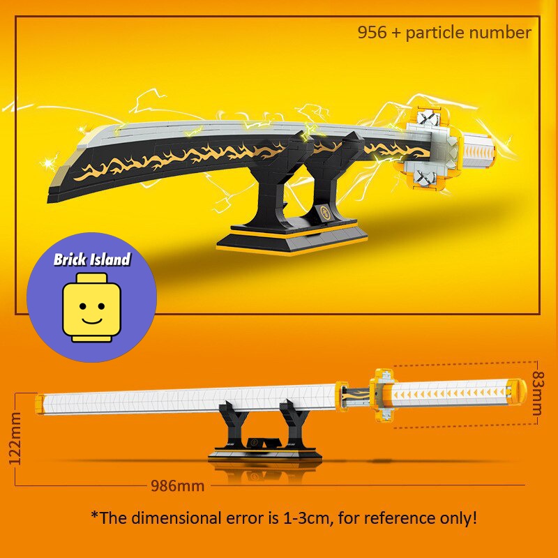 Đồ Chơi Lắp Ráp Mô Hình Thanh Kiếm Katana Nichirin Của Zenitsu Kimestu no Yaiba - Brick Island