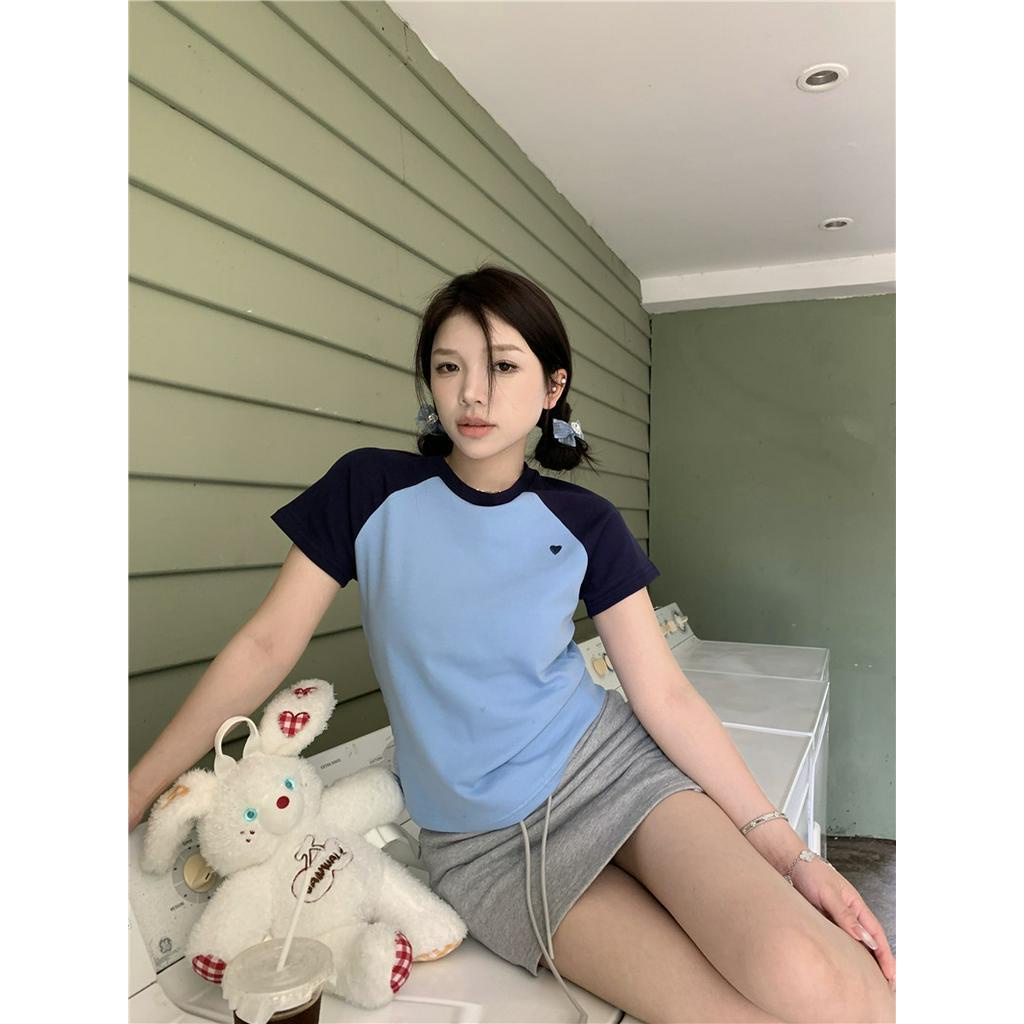 Áo Thun Dáng Ôm Màu Sắc Tương Phản Thời Trang 63184