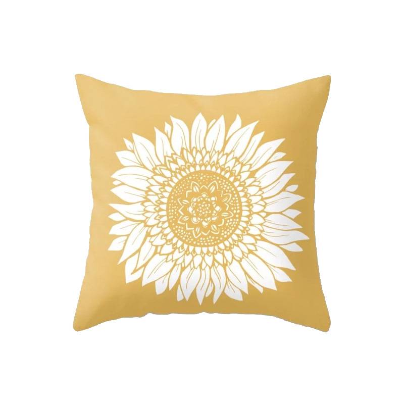 Vỏ gối vuông 45*45cm họa tiết ca rô màu vàng độc đáo