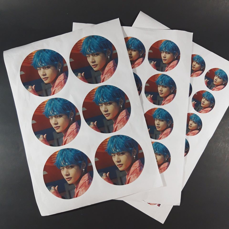 Set A4 5 tờ sticker tròn in theo yêu cầu (Cắt sẵn) (30-40-50mm)