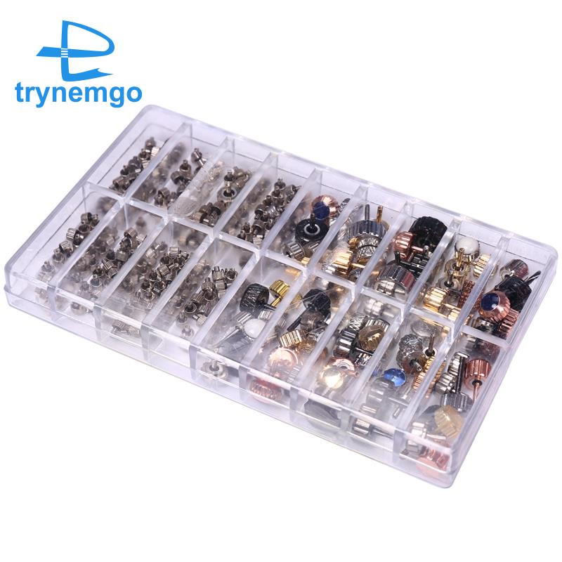 Bộ nút chỉnh đồng hồ đeo tay bằng kim loại đầu cong/phẳng