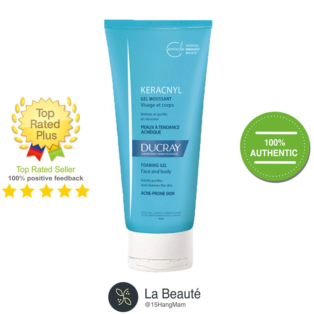 Ducray Keracnyl Gel Mousssant - Gel rửa mặt cho da nhờn và mụn [Nhiều Loại Dung Tích] | BigBuy360 - bigbuy360.vn