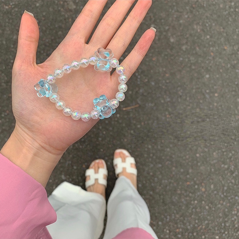 Vòng Đeo Tay Đính Hạt Pha Lê Hình Gấu Dễ Thương Phong Cách Hàn Quốc