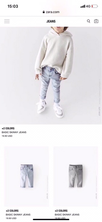Quần Jean Skinny Zara cho bé trai