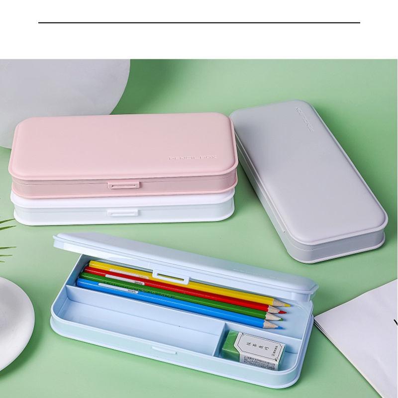 Hộp Đựng Bút Bằng PP Nhám Màu Macaron Dễ Thương Phong Cách Hàn Quốc Tiện Dụng Cho Học Sinh