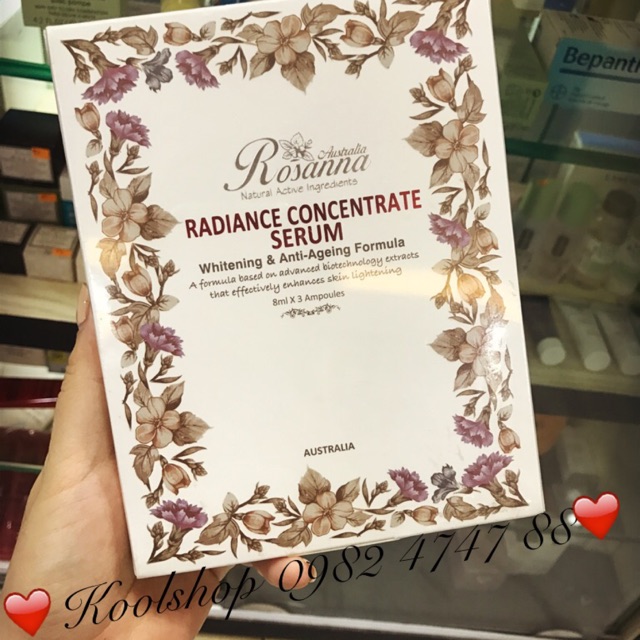 Tinh Chất Tế Bào Gốc Nhau Thai Cừu Rosanna Radiance Concentrate Serum