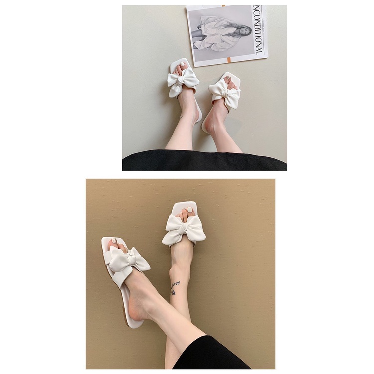 Dép nữ - Dép quai ngang nơ xinh mềm êm