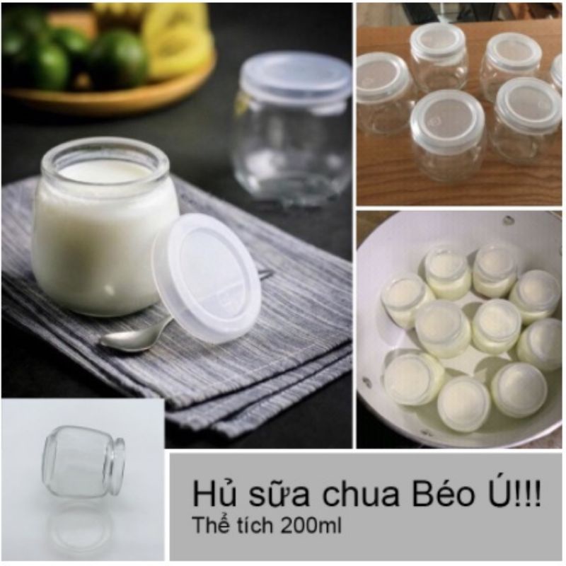 Hũ sữa chua thủy tinh , hũ sữa chua béo loại dày 100ml