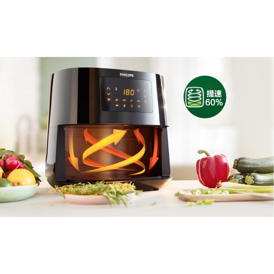 Nồi chiên không dầu điện tử Philips HD9280/90, size XL 6.2L, công nghệ Rapid Air, bảo hành 2 năm | Hàng chính hãng