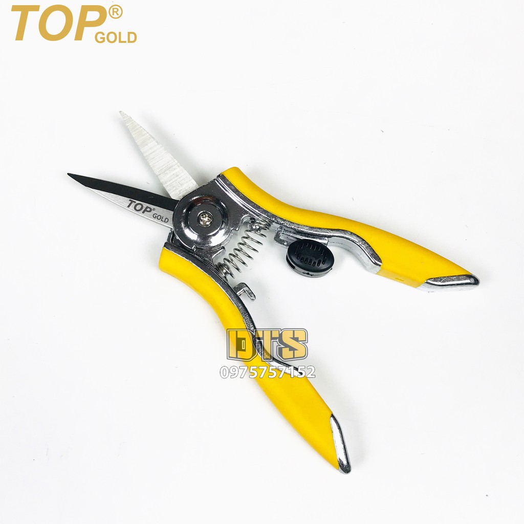 Kéo cắt cành, kéo tỉa dăm trợ lục TOP GOLD 6 inch/ 150mm, thép hợp kim cao cấp, thiết kế tối ưu tiết kiệm 50% lực bấm