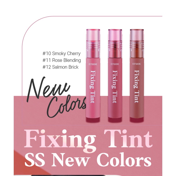 Son Tint Lì ẩm mịn môi Etude Fixing tint cập nhật màu mới 4g