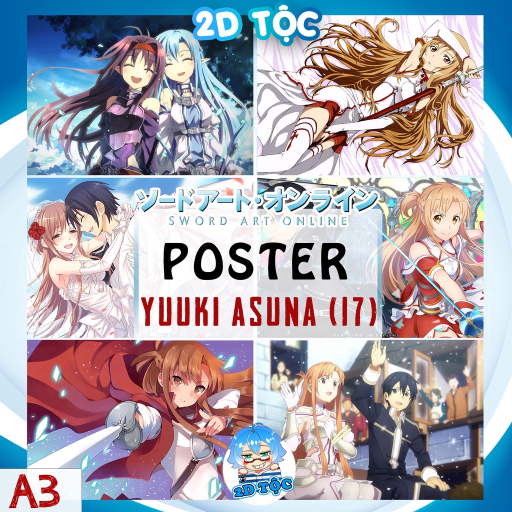 Tranh poster A3 dán tường Yuuki Asuna  Anime Manga Sword Art Online  - 2D Tộc Shop
