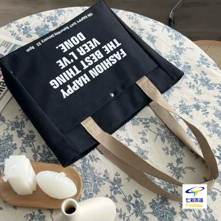 Hàng Có Sẵn Túi Tote Bằng Vải Canvas Dày Sức Chứa Lớn Cho Nữ Sinh / Beg Wanita Besar Murah