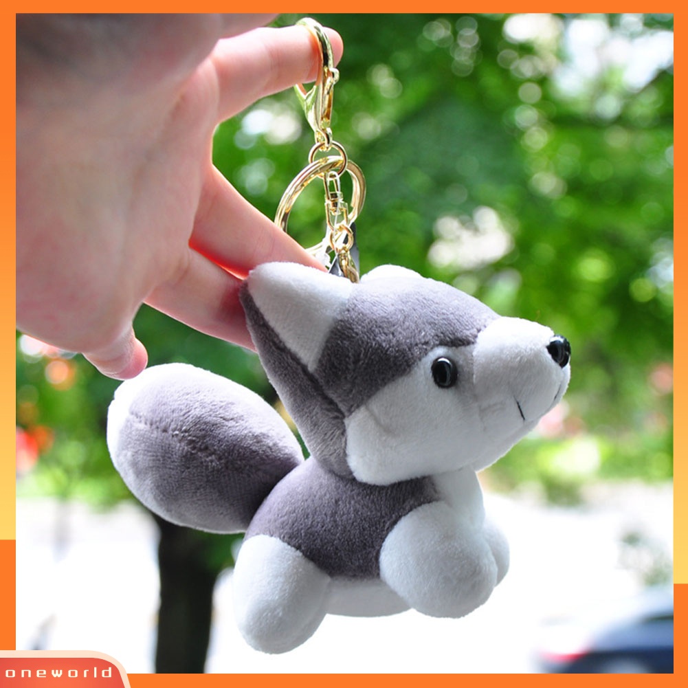 Móc Khóa Chó Husky Nhồi Bông Dễ Thương Giá Đỡ