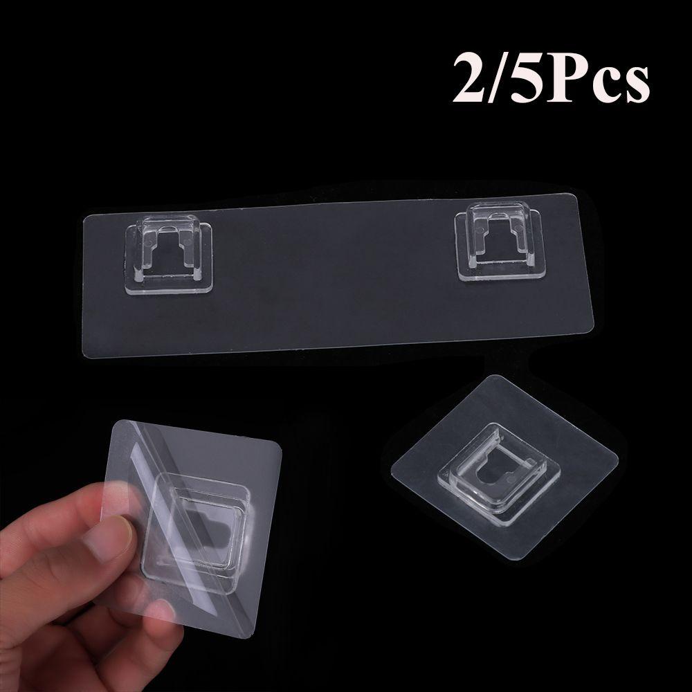 Set 2 / 5 Móc Treo Đồ Dán Tường Trong Suốt Chống Nước Thông Dụng Cho Nhà Bếp Nhà Tắm