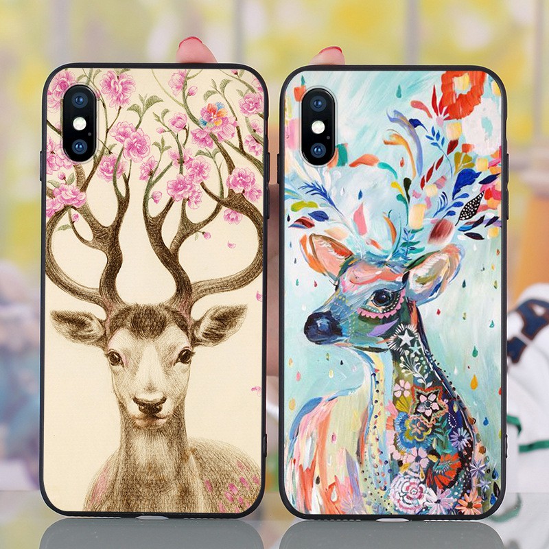 Ốp iphone - Hươu tranh sơn dầu VM082-6/6s-6p/6sp-7/8-7p/8p-x/xs-xs max-11-11promax | BigBuy360 - bigbuy360.vn