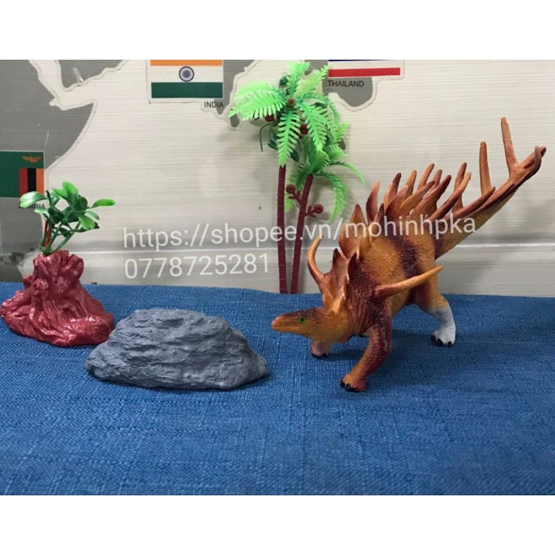 Đồ chơi set mô hình khủng long gập được hàm allosaurus, carnotaurus, dilophosaurus, kentrosaurus kèm phụ kiện, nhựa đặc
