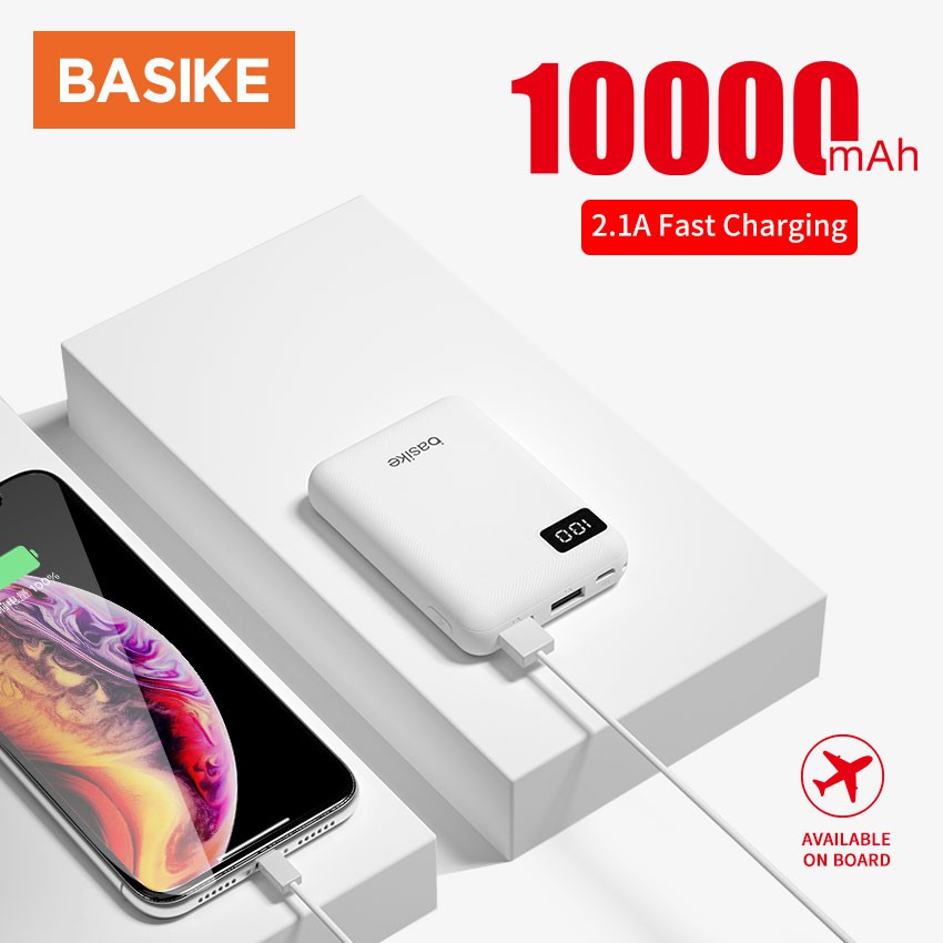 Sạc Dự Phòng BASIKE PT506 10000mAh Màn Hình LED Kèm Cáp Sạc