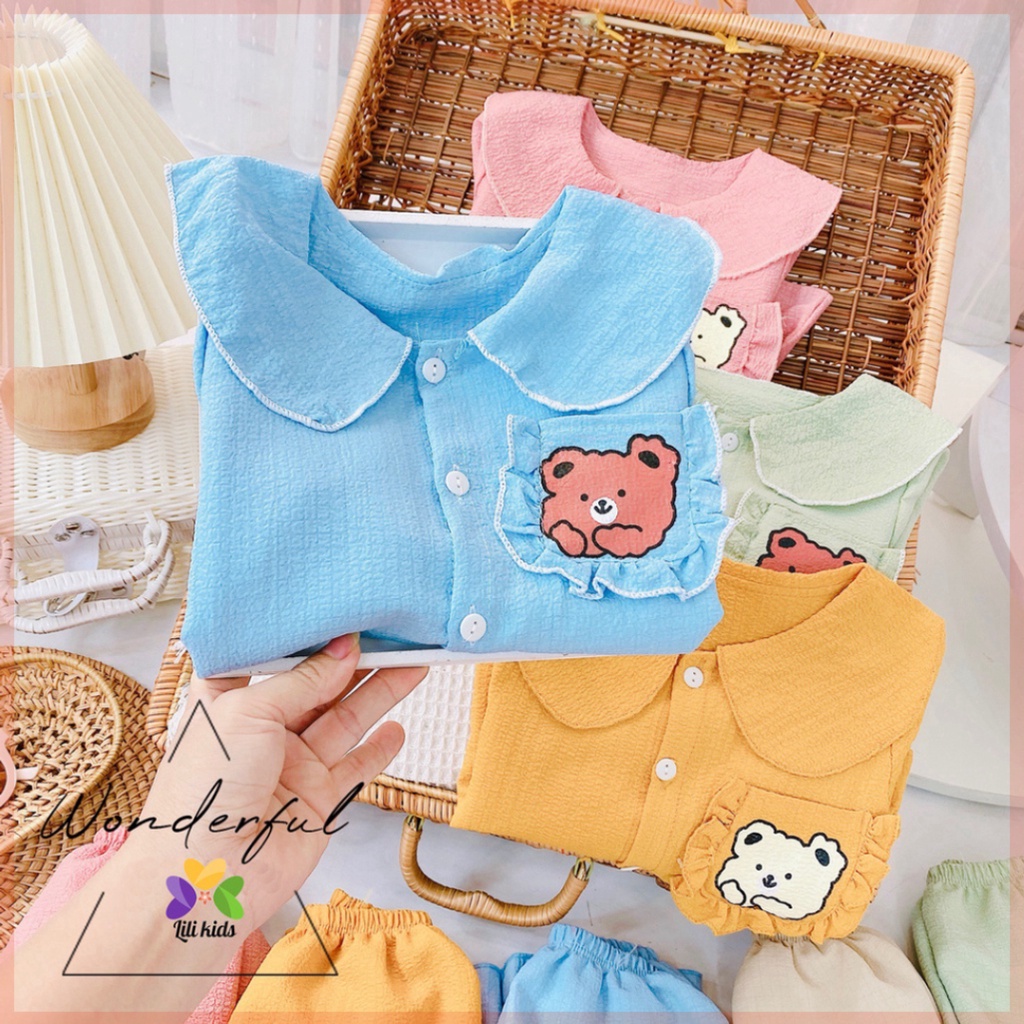 đồ bộ bé gái đồ bộ cho bé mặc nhà chất xốp đũi loại 1 lili.kids BDT07