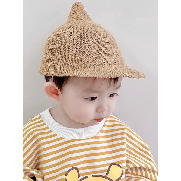 Mũ Cói Mềm Hình Củ Tỏi Siêu Đáng Yêu Cho Bé 6-24 Tháng
