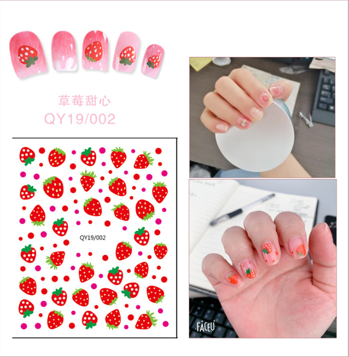 Nhãn dán móng tay hình trứng luộc 3D nhỏ xinh tươi tắn thời trang