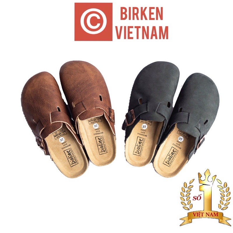 Sục birken vietnam Da bò Unisex xuất khẩu Châu Âu Mã S01 Bioline