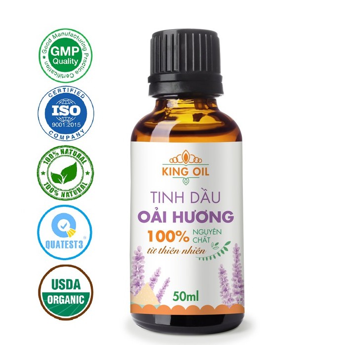 Tinh dầu Oải Hương  KingOil nguyên chất từ thiên nhiên, xông thơm phòng, thư giản, đuổi muỗi, giảm stress