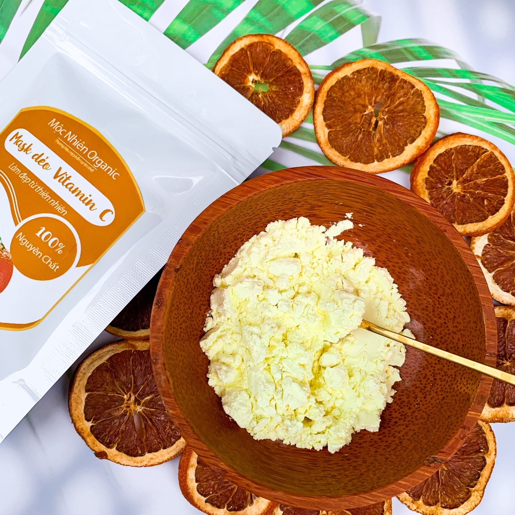 Mặt nạ dẻo Vitamin C_Cam - Mask dẻo Collagen giảm nám, tan nhang, dưỡng da, đẹp da, chống lão hoa da