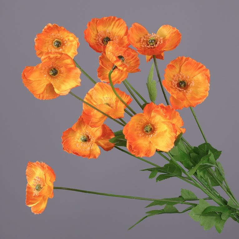 Hoa anh túc lụa loại 1 cành 4 bông trang trí nhà cửa