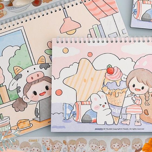 Sổ chiết washi tape size A5, B5, A4 dùng để lưu trữ stickers / washi tape tiện lợi